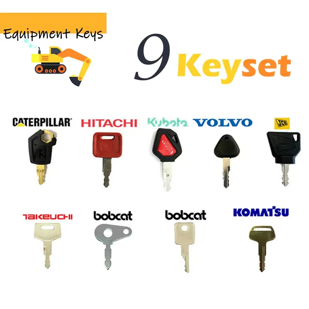 9PCS Master Plant Key Set Exca - Heavy Equipment Keys Master Set recension och pris