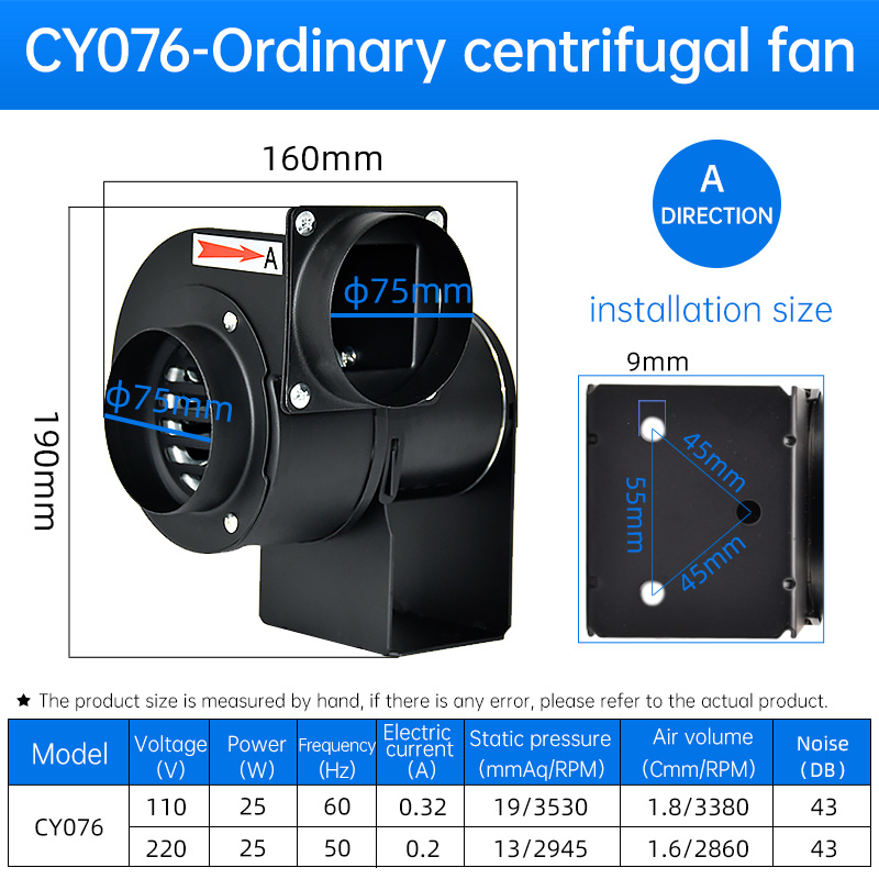 CY076 220v/110v High Power Pow - Exhaust Fan Industrial recension och pris