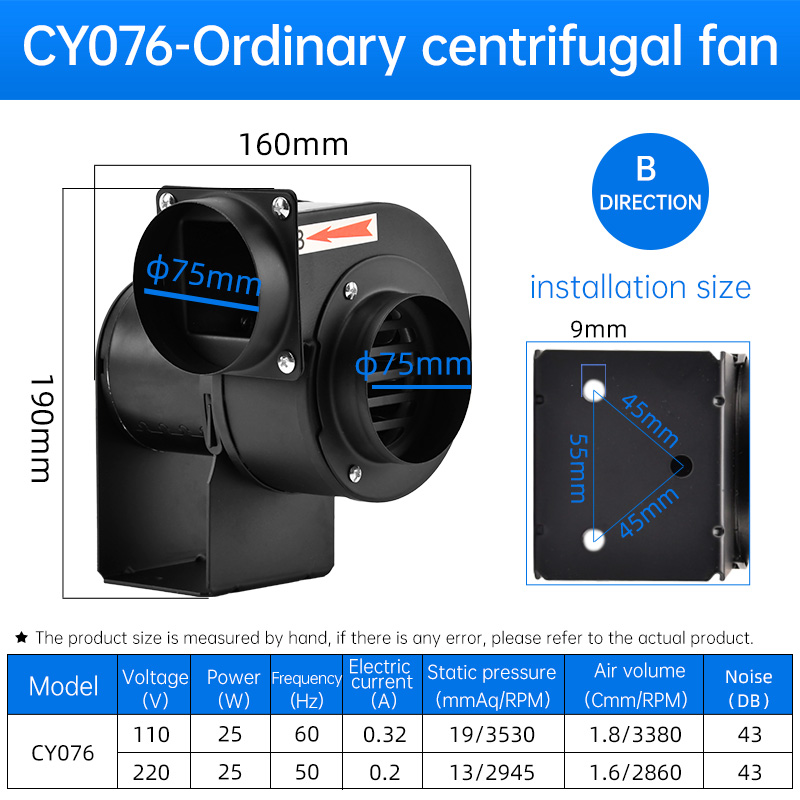 CY076 220v/110v High Power Pow - Exhaust Fan Industrial recension och pris